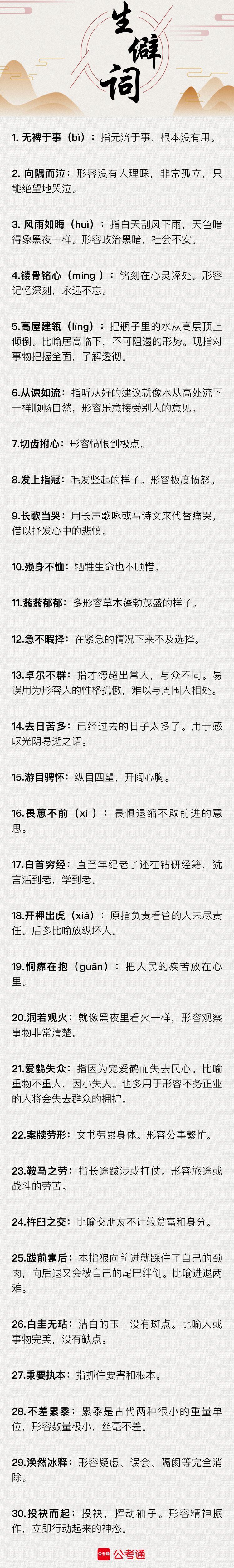 行測中的生僻詞，看完這篇遇到就不怕了（六）